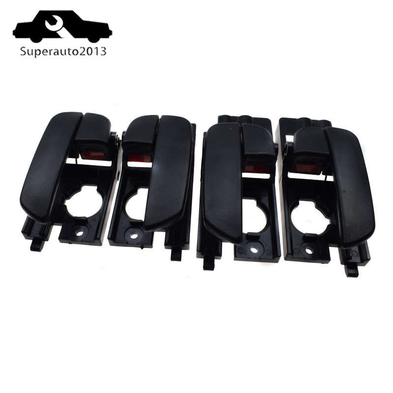 4X Front Rear Left Right Inside Door Handle Black For 2007-11 Hyundai Accent New