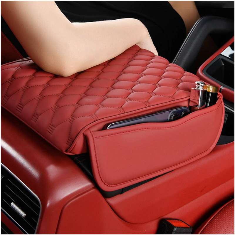 Car Center Console Seat Armrest Cushion Box Cover Protector With Side Pockets
