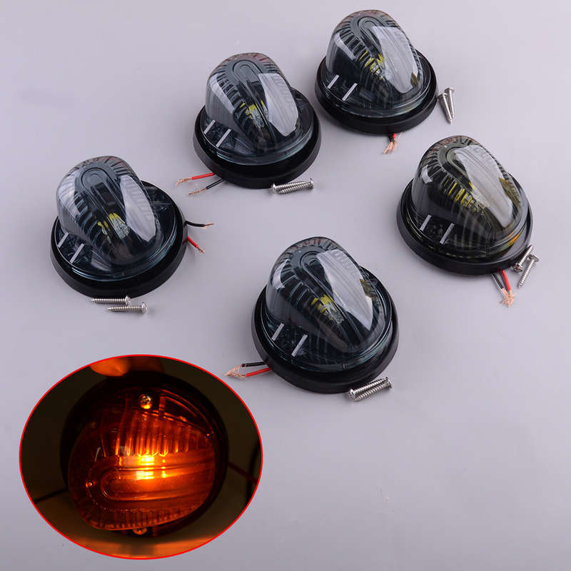 5pcs Smoke Cab Roof Top Marker Lights Fit For Chevrolet GMC C K Series