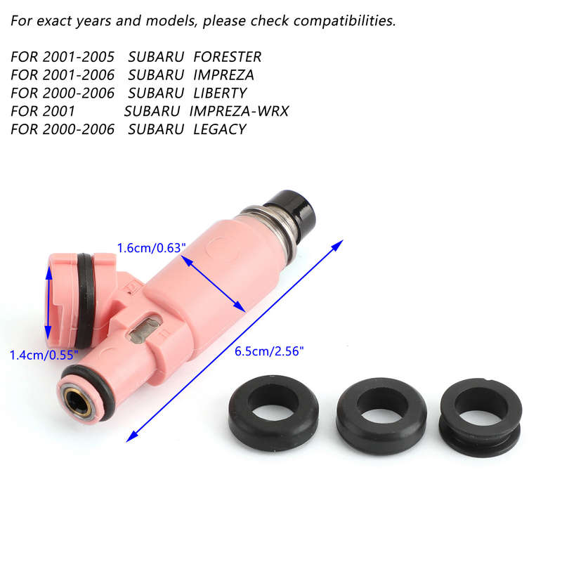 4PCS Pink 565cc Fuel Injectors For STI WRX Forester 16611-AA370 195500-3910