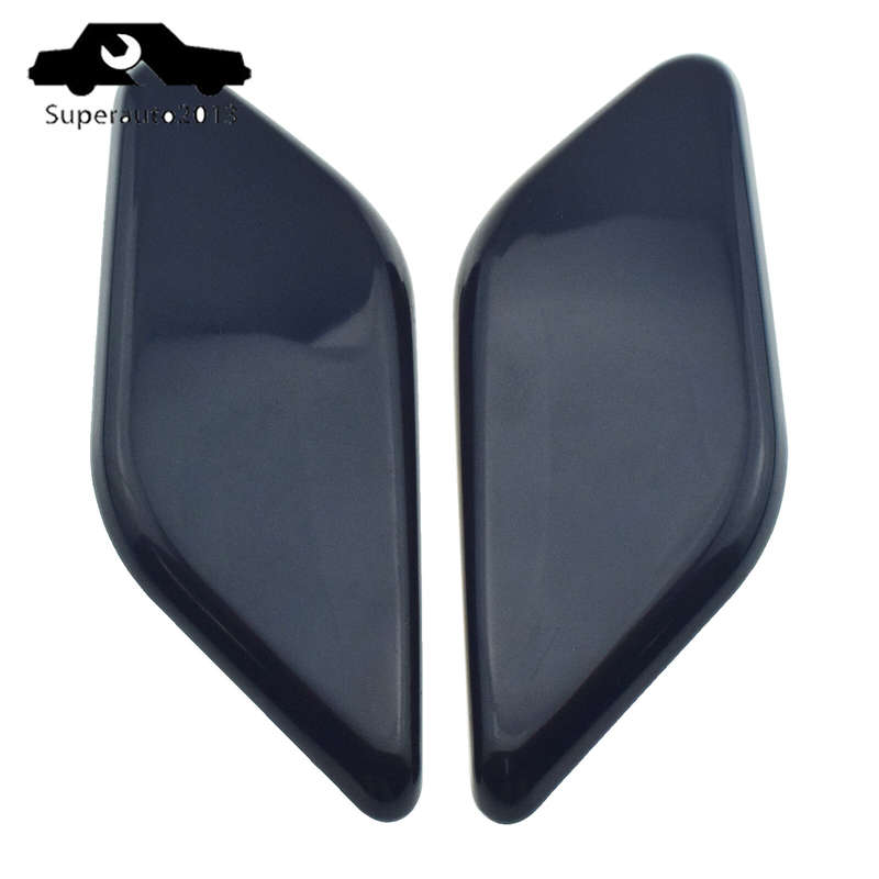 2X Left Right Headlight Washer Nozzle Jet Cover Black For VW Tiguan 2008-11 New