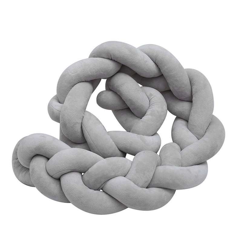 Infant Baby Plush Crib Bumper Bedding Bed Cot Braid Pillow Pad Protector