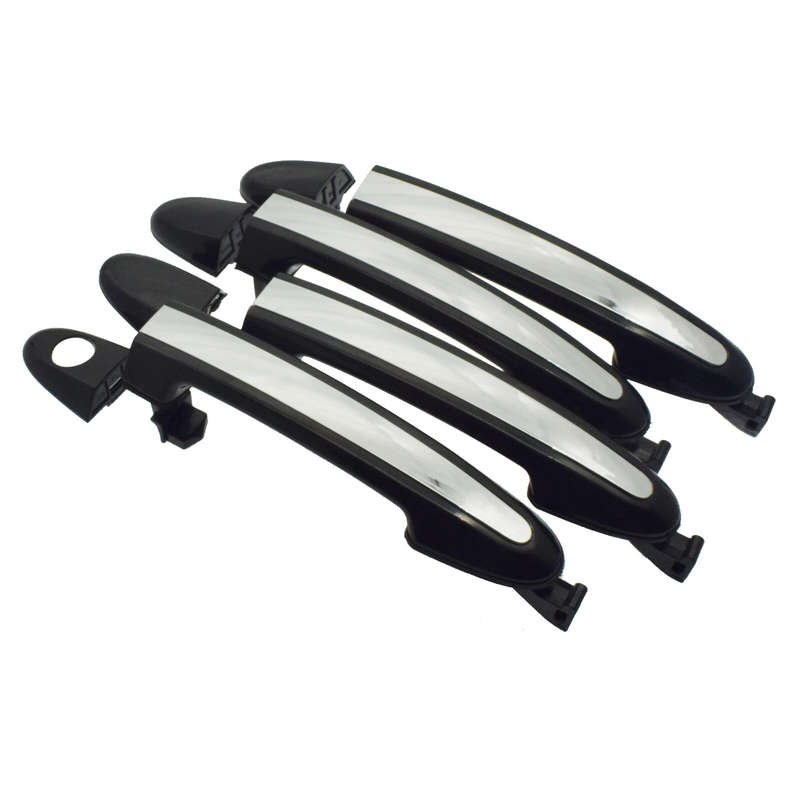 4PCS Front Rear Outside Door Handles Chrome Black for Hyundai Santa Fe 2007-2012