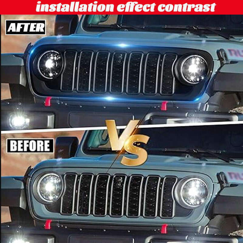 For Jeep Wrangler JK 2007-2017 upgrade to 2024 JL Front Grill Bumper Mesh Grille