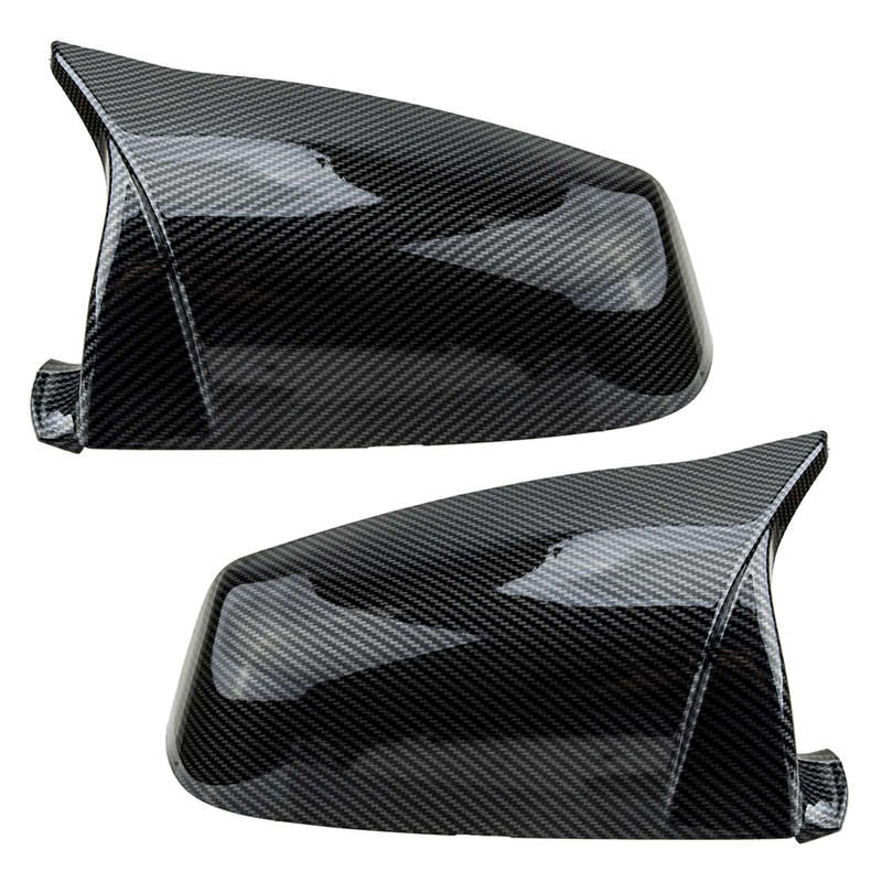 1pair Carbon Fiber Style Side View Mirror Cover Fit for BMW E60 E61 F10 F01 F02