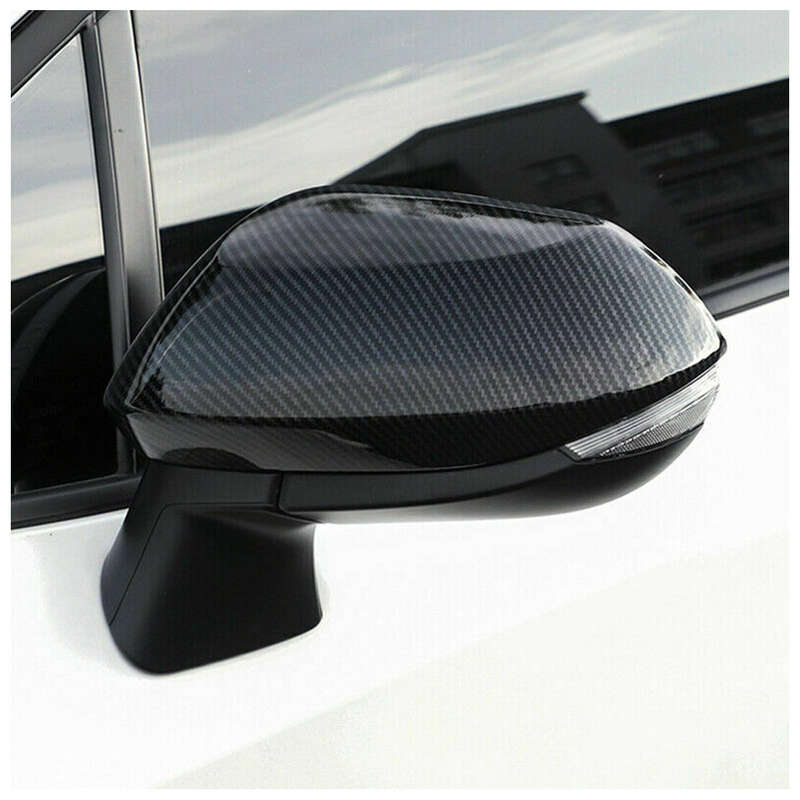 1pair Carbon Fiber Style Side View Mirror Cover Cap Set Fit for Toyota Corolla