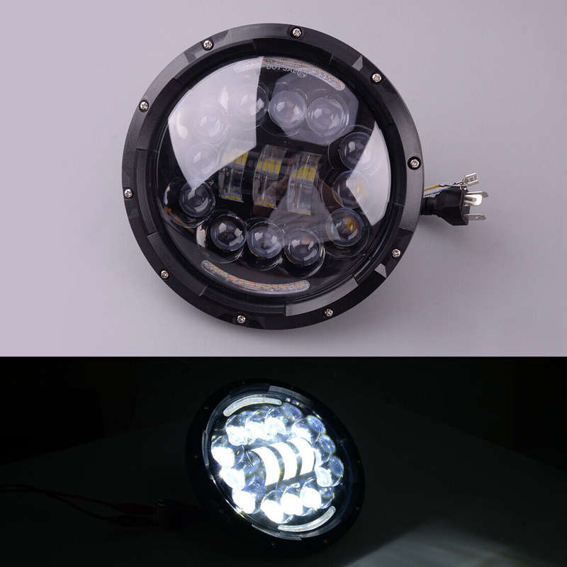 1x 7" LED Headlight DRL Lights Combo Fit for Jeep Wrangler Hummer H1 & H2