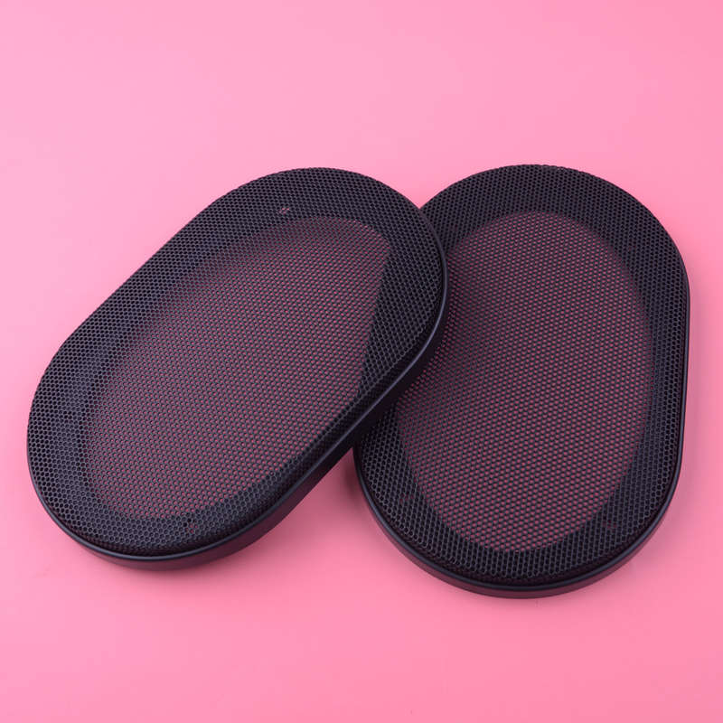 2Pc Speaker ABS Frame Cover Car Audio Decorative Circle Metal Mesh Grill Durable