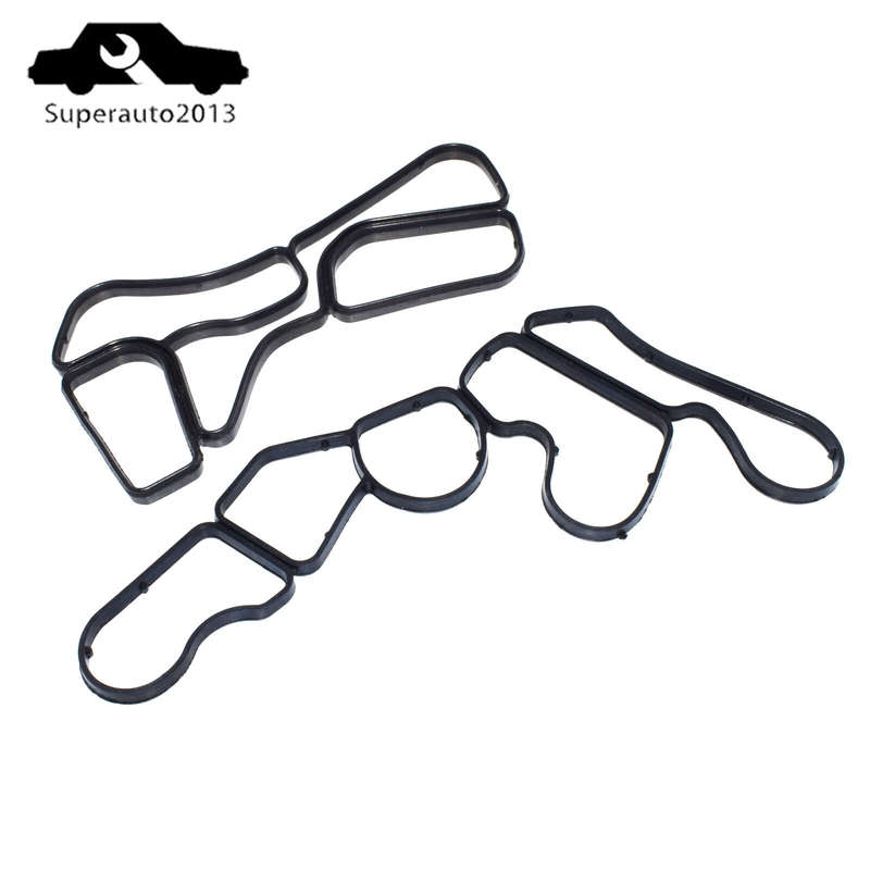 2PCS Engine Oil Filter Housing & Oil Cooler Gasket For Mercedes-benz C230 CL550