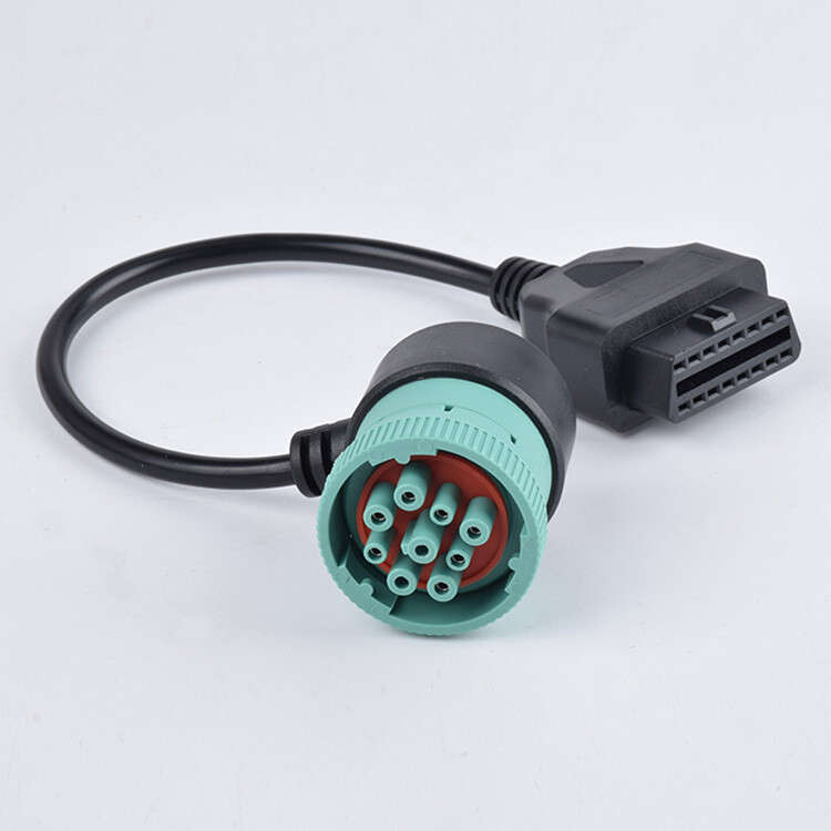 J1939 9 Pins to OBD2 Female Male 16 Pin Connector Adapter Truck Diagnostic Cable