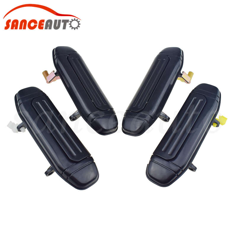 Front Rear Outside Door Handle Black For Mitsubishi Montero 92-00 Pajero 92-98