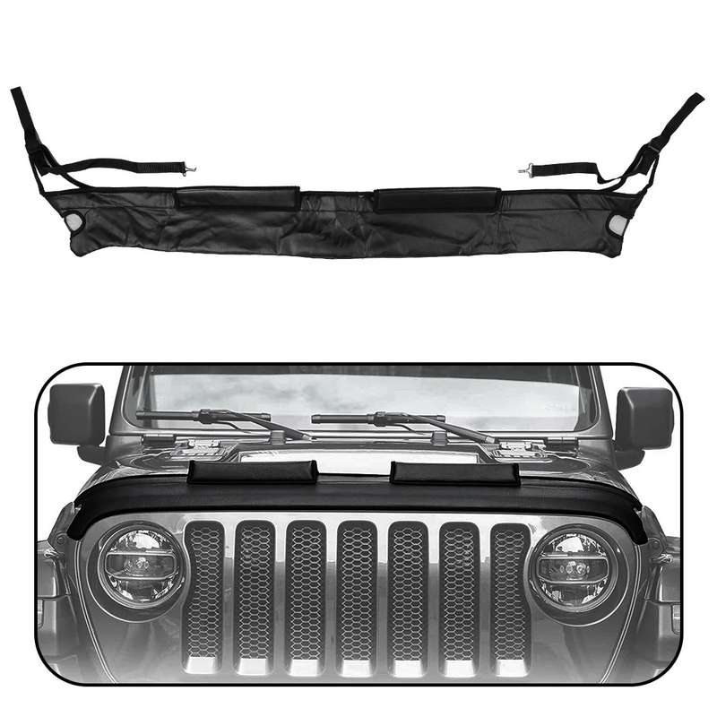 Leather Front Hood Protector Bra Cover Fit For Jeep Wrangler JL JT 2018-2023
