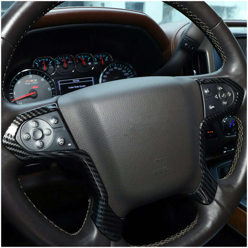 1set Steering Wheel Cover Trim Fit For Chevrolet Silverado GMC Sierra 2014-2018