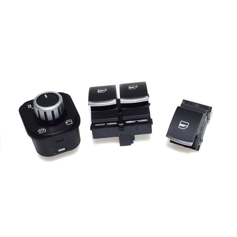 New Set Chrome Electric Power Window Mirror Switch For VW Eos Golf MK5 MK6 GTI
