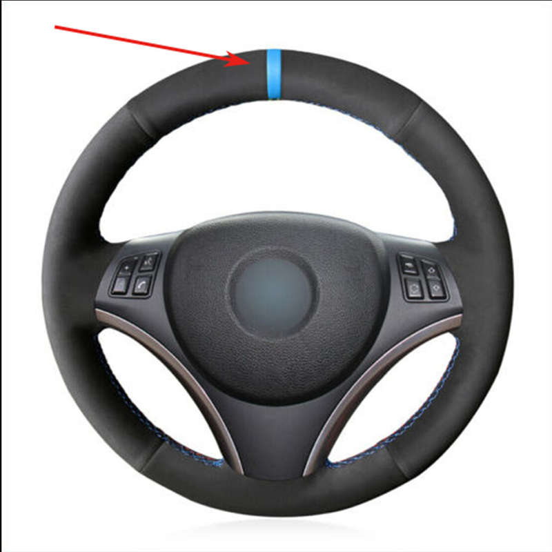 Suede Leather Car Steering Wheel Cover Fit For BMW E90 E91 E92 E93 or X1 E84 E87