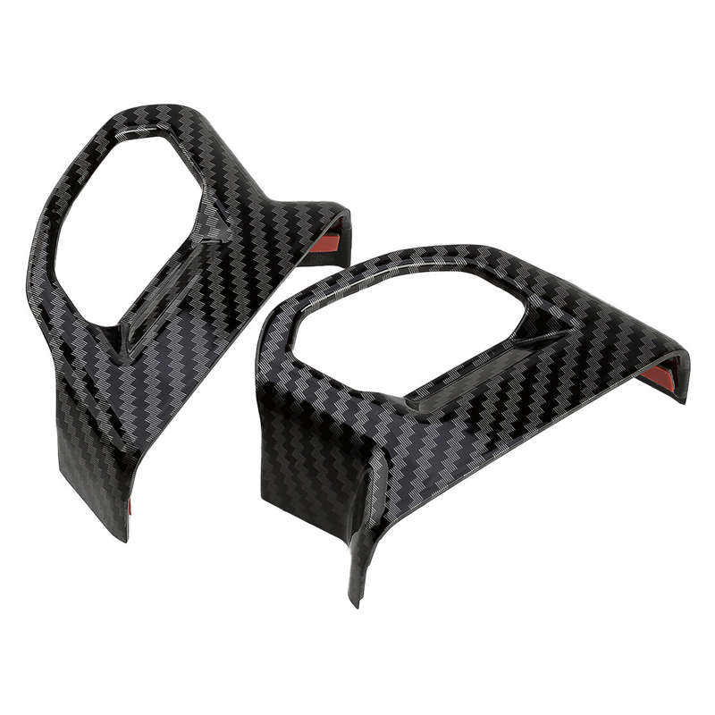 2pcs Carbon Fiber Look Shift Knob Base Cover Trim Fit for Mitsubishi Outlander