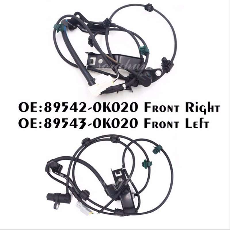 New SET(4 89542-0K020 89543-0K020 89545-0K070 89546-0K070 ABS Sensor For Toyota