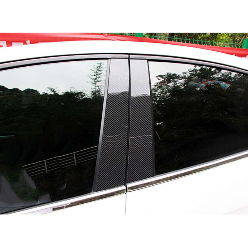 Carbon Fiber Style Window B Pillar Post Cover Fit for Honda Civic 2006-2011