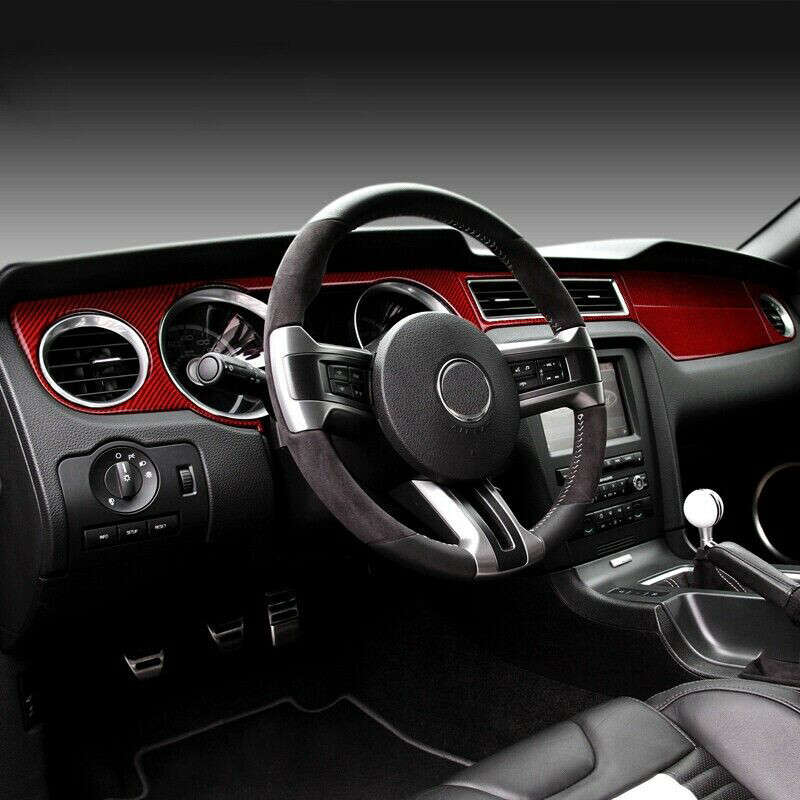Carbon Fiber Interior Dashboard Frame Cover Trim Fits For Ford Mustang 2009-2013