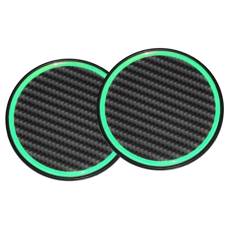 2x Glowing LED Car Cup Holder Night Light Pad Mat Drink Coaster Accessories