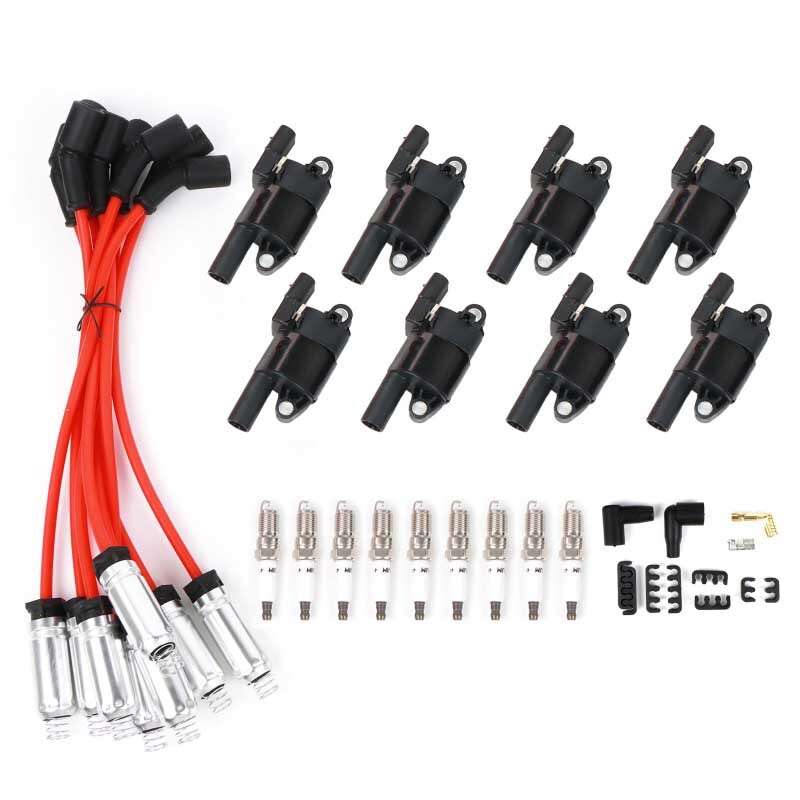 8Pcs Ignition Coil and Spark Plug W/Wire For GMC Chevy Silverado 1500 Tahoe 5.3L
