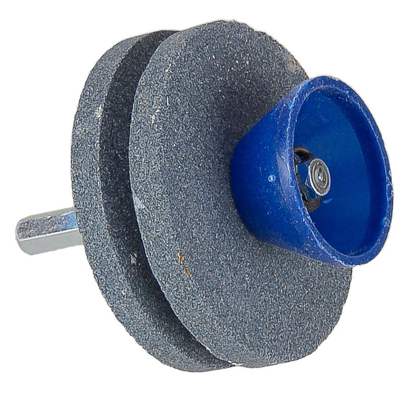 Lawn Mower Blade Sharpener Double Layer Corundum Blade Sharpener Gray Universal