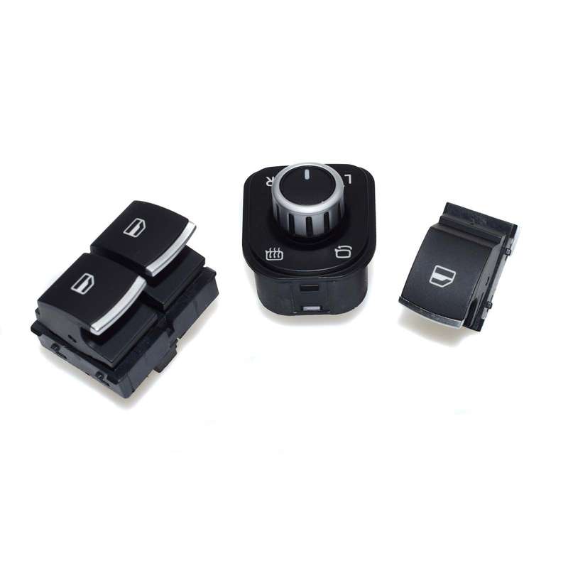 New Set Chrome Electric Power Window Mirror Switch For VW Eos Golf MK5 MK6 GTI