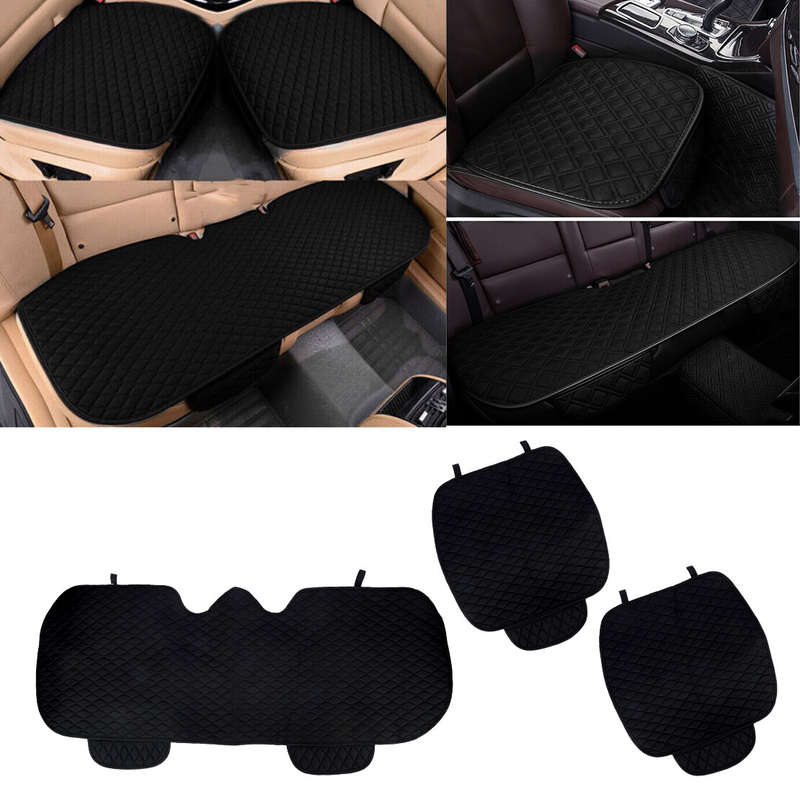 1x Universal Black Non-Slip Car Front Rear Seat Cover Protector Cushion Pad New