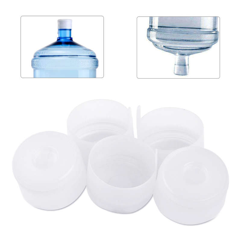 5Pcs 3&5 Gallons 55mm Water Bottle Anti-Splash Snap On Cap Peel off Top Replac