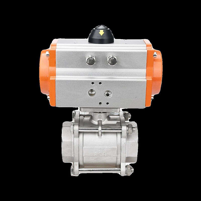 DN50 DN65 DN80 Pneumatic Ball Valve Double Acting Air Actuated Stainless Steel