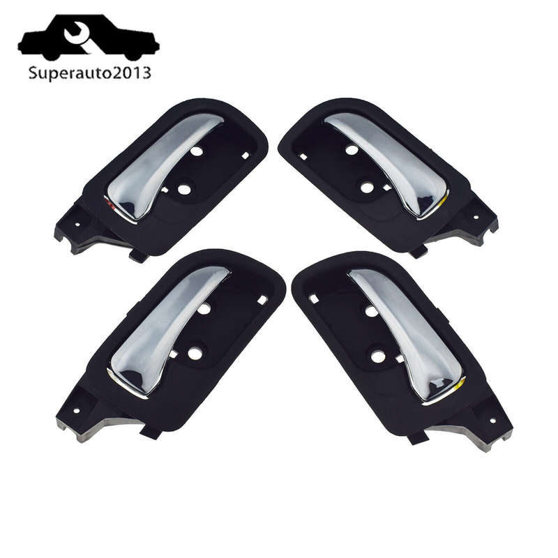 4PCS Interior Door Handle Front Rear LH RH w/Chrome For 2003-2007 Honda Accord