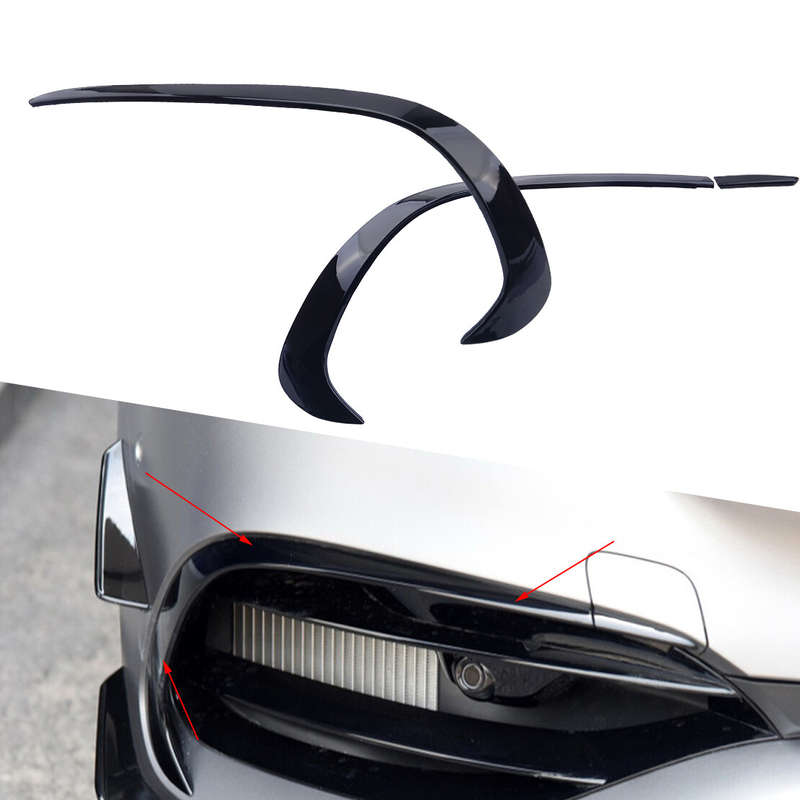 Pair Front Bumper Splitter Spoiler Canards Body Kit Fit For Benz W176 A220 16-18