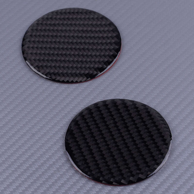 2x Black Carbon Fiber Water Bottle Cup Holder Pad Mat Fit For Ford Mustang 15-19