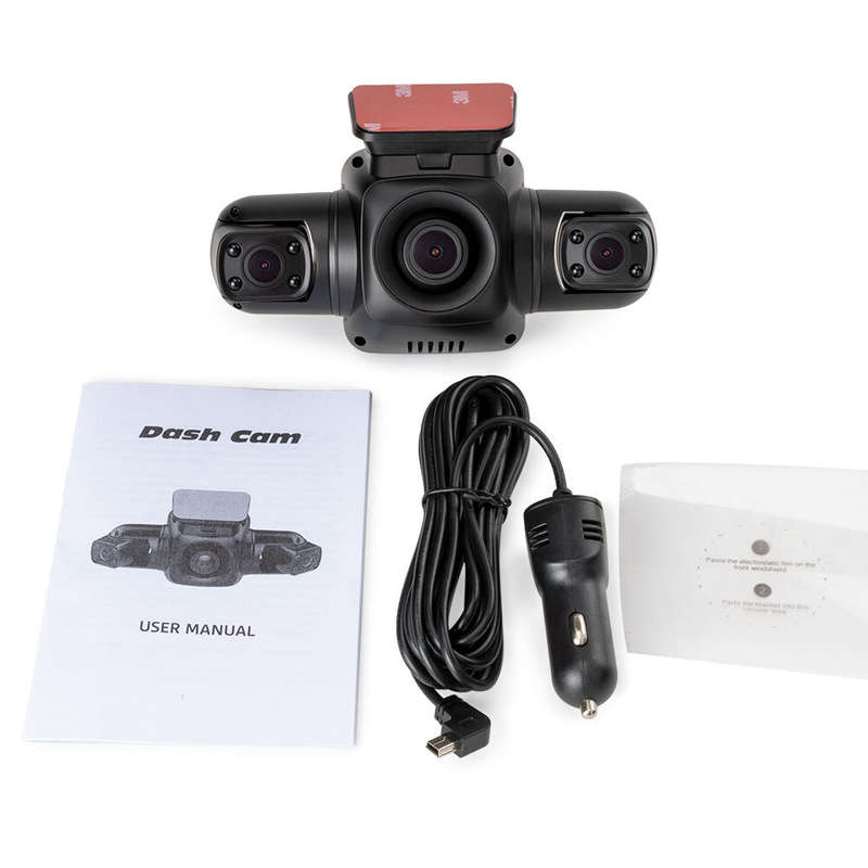 Car Camera DVR Vehicle Video G-Sensor WiFi Dash Cam Recorder 3-Channel 2K 360°