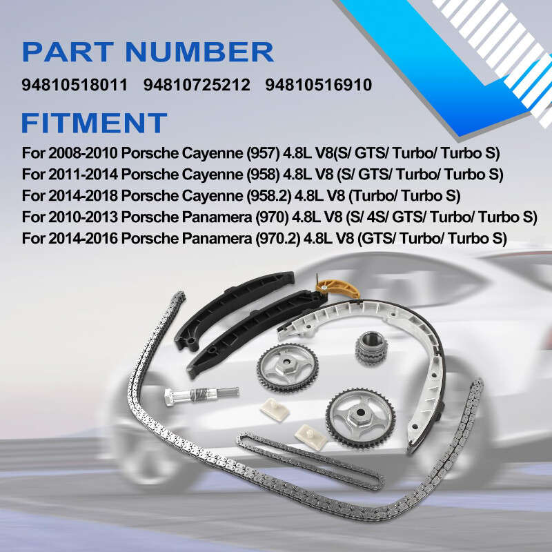 Engine Timing Chain Tensioner Guides Kit Fits for Porsche Panamera 3.6L 4.8L V8