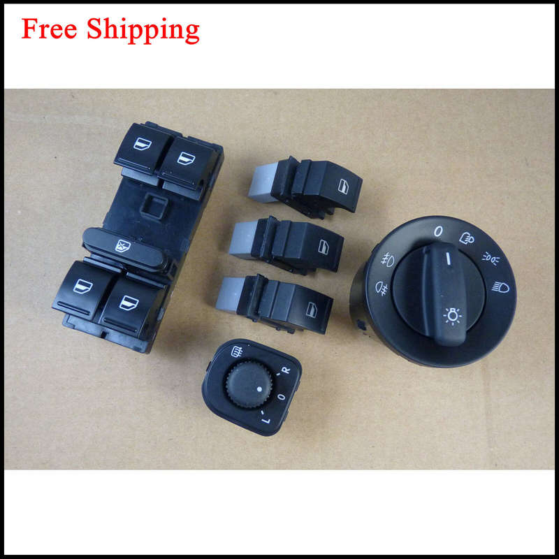 For VW Golf 5 6 Jetta Passat B6 CC Tiguan Mirror Window Headlight Switch Set (6)