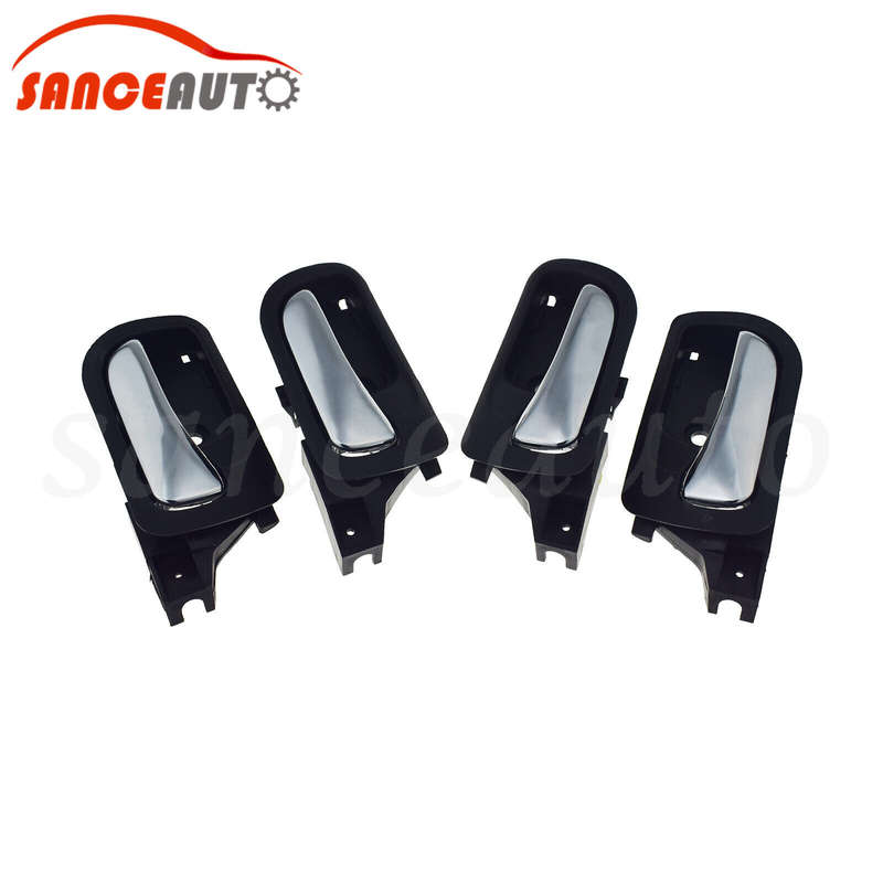 Front Rear Left Right 4PCS Inside Door Handle Chrome For Honda Accord 2003-2007