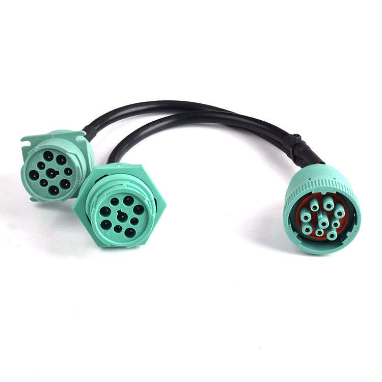 J1939 9 Pins to OBD2 Female Male 16 Pin Connector Adapter Truck Diagnostic Cable