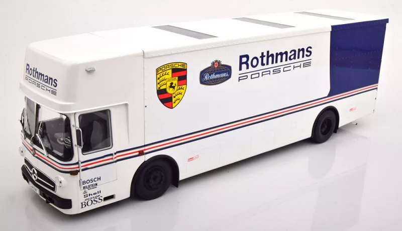 1/18 CMR Mercedes Benz O317 Porsche Race Transporter Rothmans