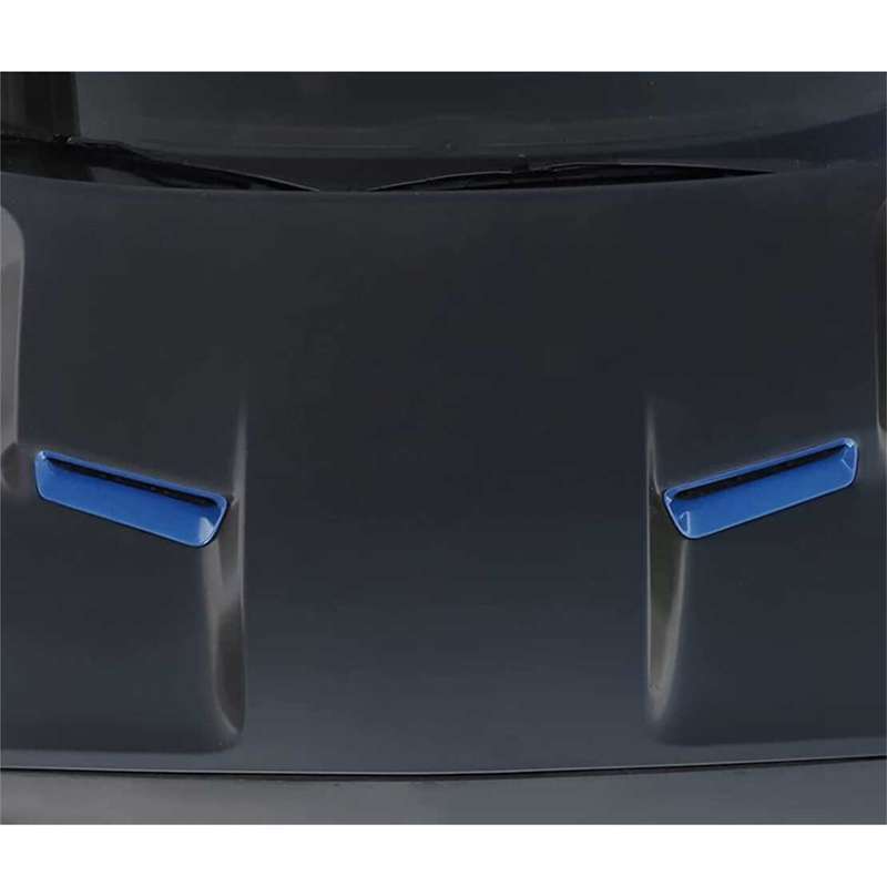 2x Fit For Dodge Challenger 15-22 Blue Hood Vent Air Flow Intake Scoop Cover A3