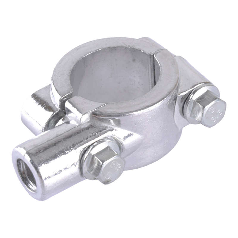 Silver 20mm-25mm Motorcycle HandleBar Side Mirror Thread Mount Holder Clamp