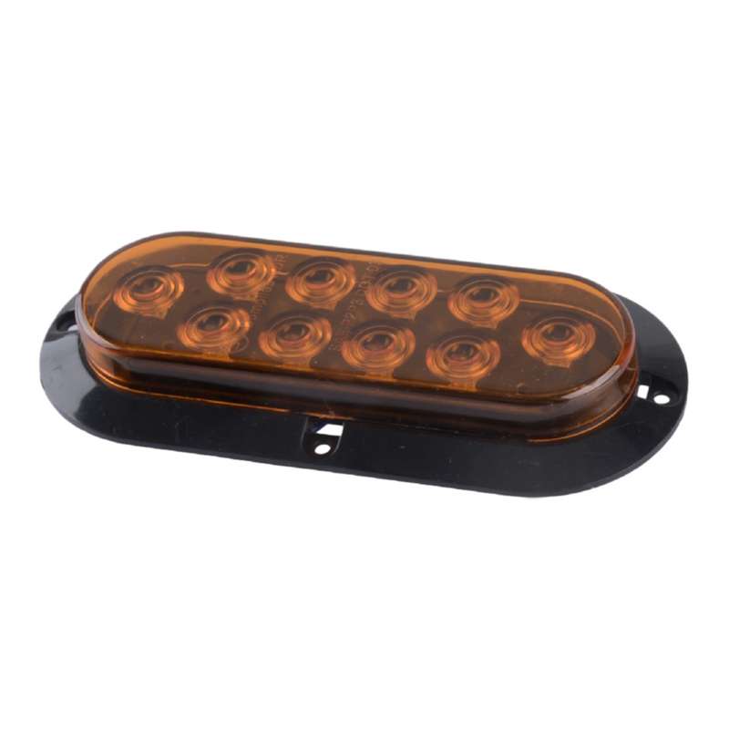 4Pcs Amber Oval Truck Trailer Light 10-LED Turn Signal Tail Reverse Brake Light