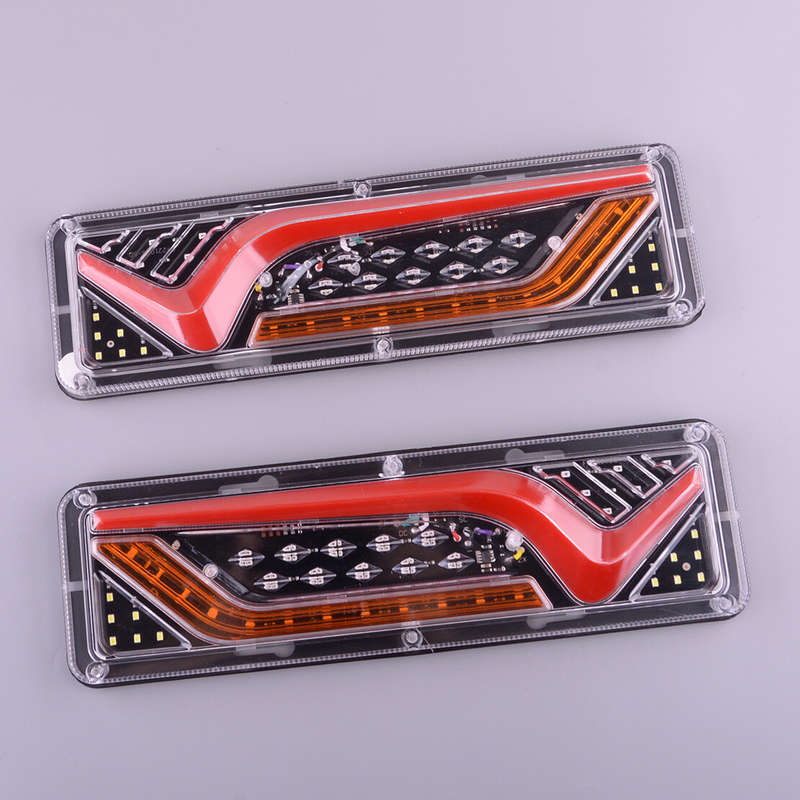 Pair LED Reverse Stop Brake Turn Signal Rear Tail Light Truck Trailer RV New
