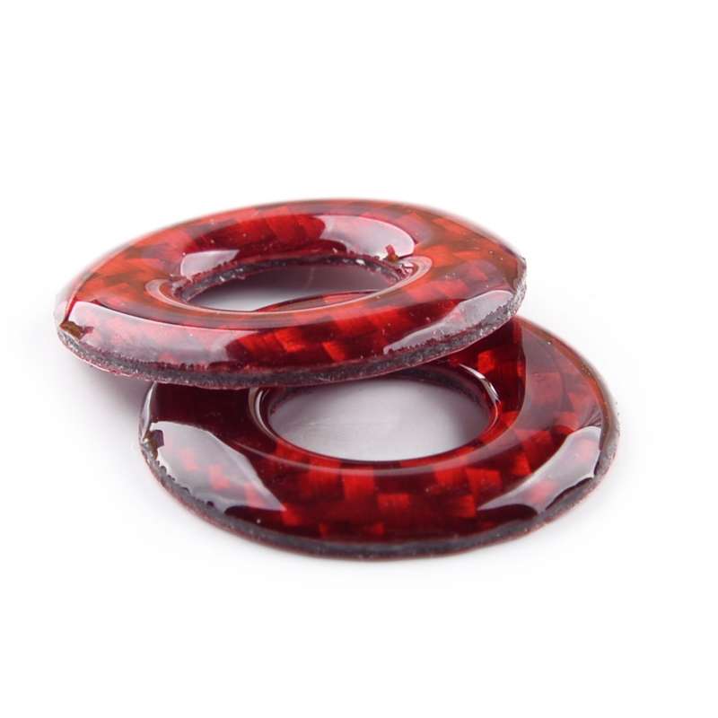 2pc Carbon Fiber Red Door Lock Pin Cover Ring Fit for Dodge Challenger 2008-2014