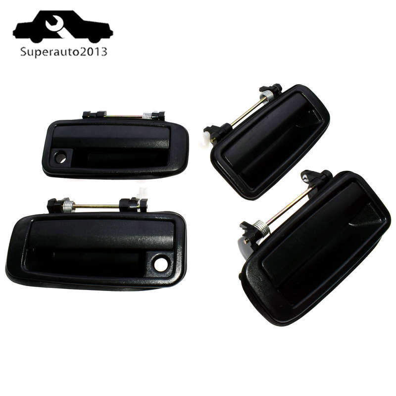 4X Outside Door Handle Front Rear Left Right Black For Toyota Corolla 88-92 New