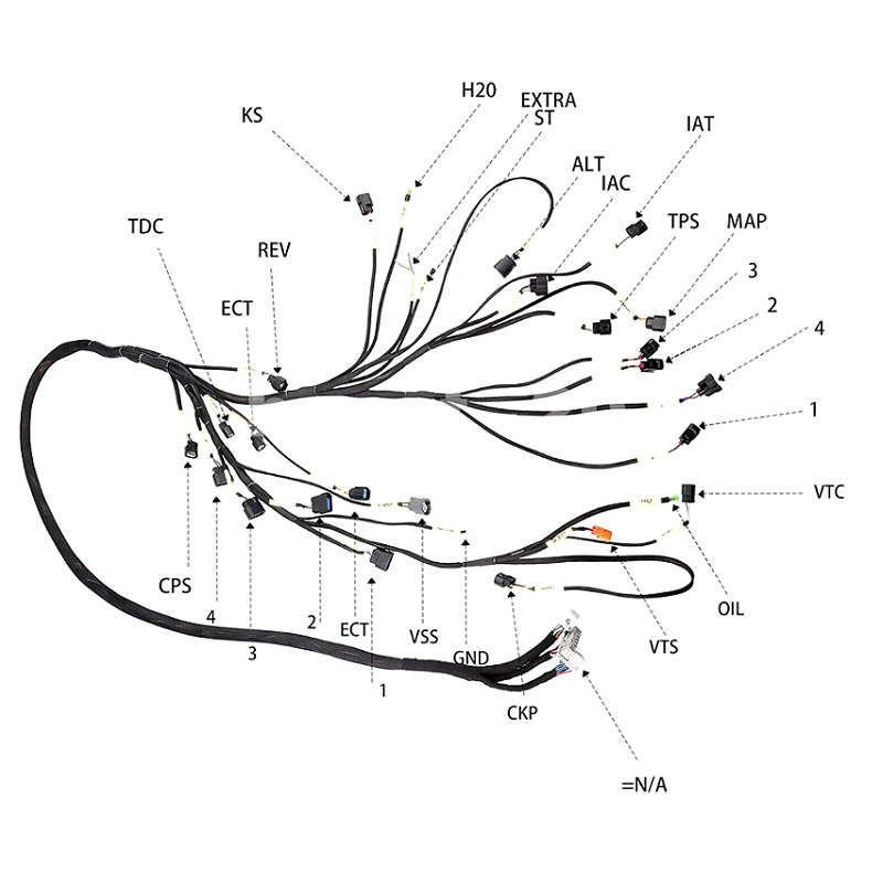 K-Series Tucked Engine Harness For Honda Acura K-Swap Integra CRX EK EG K20 K24