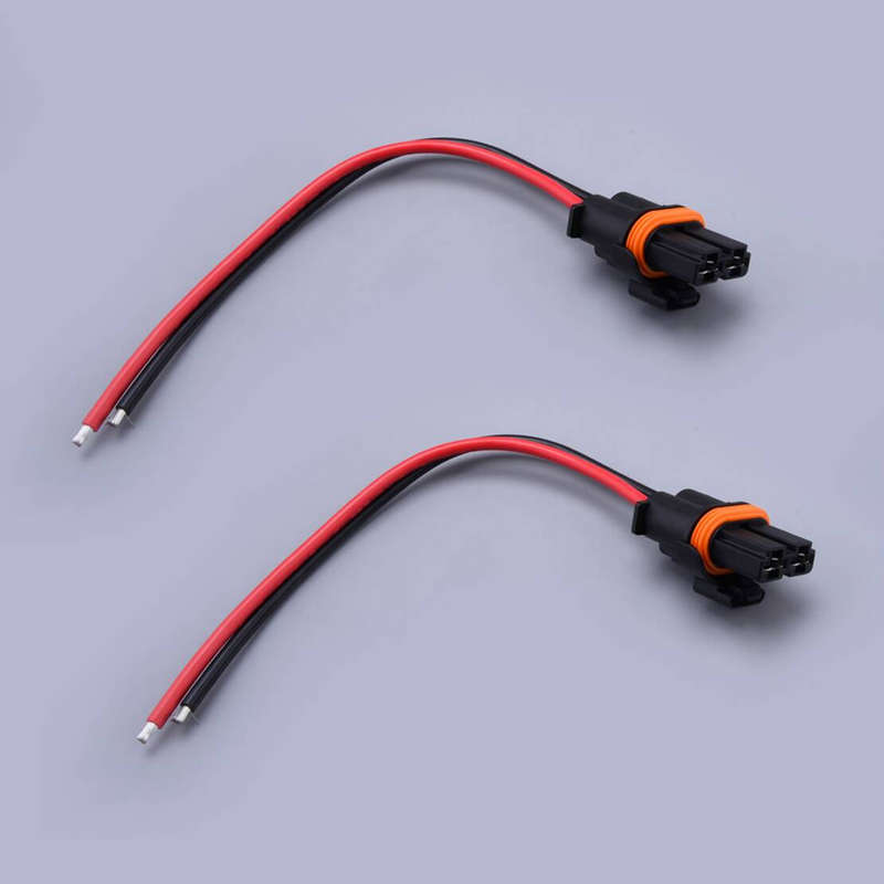 2x Radiator Cooling Fan Connector Pigtail Wiring Harness Fit For Volvo Lincoln