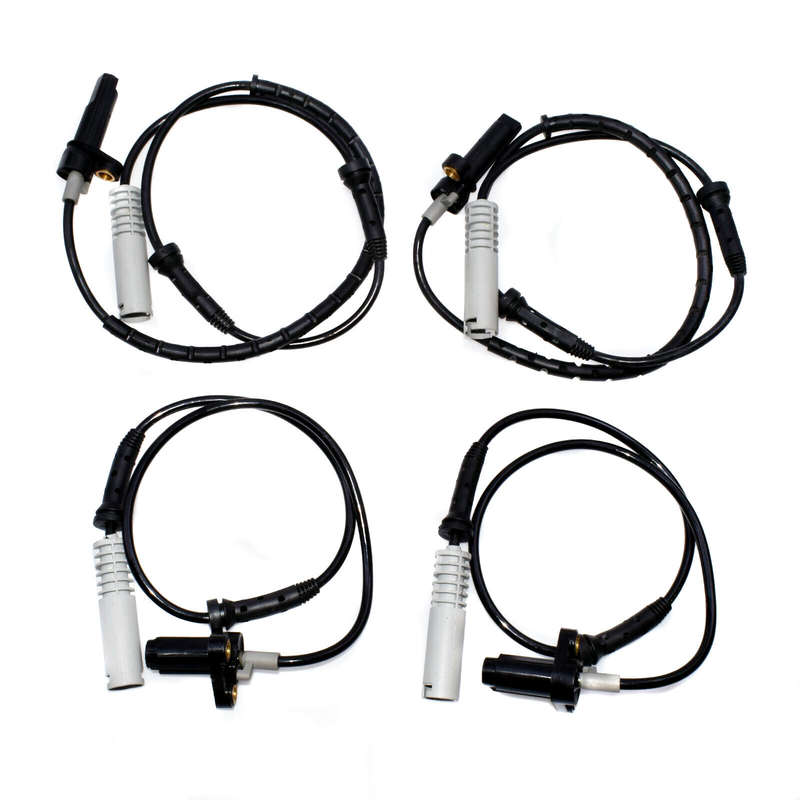 New Set 4Pcs ABS Wheel Speed Sensor Front Rear For BMW 34521182159 34521182160
