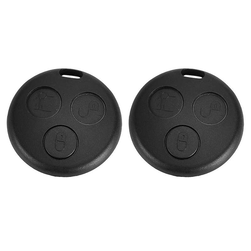 Car 2x Remote Key Fob Case Shell No Blade Fit For Smart Fortwo 450 1998-2007