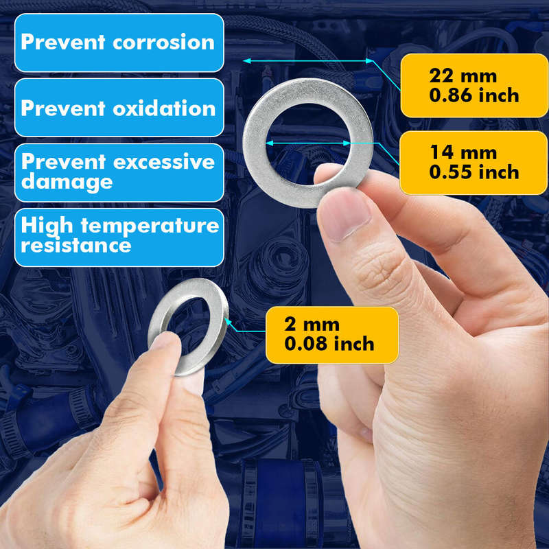 20x 14MM ENGINE/MOTOR OIL DRAIN PLUG CRUSH GASKETS 21513-23001 FOR HONDA FOR KIA